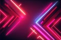 a dark background with neon lines and a square frame with a black background and a red and blue background with a diagonal line Royalty Free Stock Photo