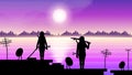 Dark Background Ninja Moon City Person Silhouette Water Clouds Sky People Night