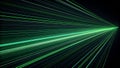 Green Laser Beams Radiating from a Point abstract background Royalty Free Stock Photo