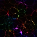 dark background with rainbow bubbles