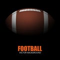 Dark background of realistic american football ball .