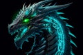 Dark Background, Skeletal Dragon, Style of World of Warcraft.Generative AI