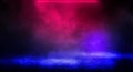 Dark background of the street, thick fog, spotlight, blue and red neon. Royalty Free Stock Photo