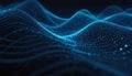 Abstract blue digital waves with glowing particles 1 Royalty Free Stock Photo