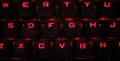 Dark backlit keyboard keys Royalty Free Stock Photo