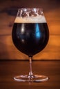 Dark Bamberg Smoked Beer in a Tulip Glass