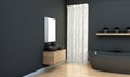 Dark Bathroom Interior