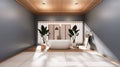 The dark bathroom japanese style .3D rendering Royalty Free Stock Photo