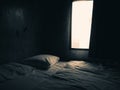 Dark bedroom and window light. Royalty Free Stock Photo