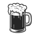 Dark Beer Glass sketch raster Royalty Free Stock Photo