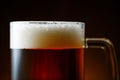 Dark Beer Mug with Foam Close Up Royalty Free Stock Photo