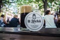 Dark Beer in U Fleku Beer Garden in Prague, Czech Republic Royalty Free Stock Photo