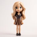 Dark Beige And Black Toy Doll: A Unique Representation Of A Girl Royalty Free Stock Photo