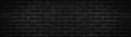 Dark black anthracite damaged rustic brick wall texture banner panorama panoramic pattern