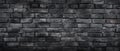 Dark black anthracite, featuring a damaged rustic brick wall texture in a panoramic banner background, Ai Generated