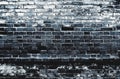 Dark black blue distressed dirty old brick wall texture background Royalty Free Stock Photo