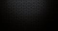 Dark black brick wall texture with subtle spotlight effect Royalty Free Stock Photo