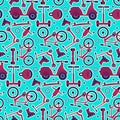 Bright pattern with modern teenager transport Royalty Free Stock Photo