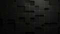 Black Geometric Grid with Gold Lines and Subtle Lighting abstract background Royalty Free Stock Photo