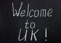 Dark black lettering `Welcome to the UK` Royalty Free Stock Photo