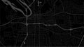 Dark black Montgomery city area, Alabama, vector background map, roads and water illustration. Widescreen proportion, digital flat