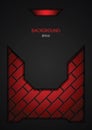 Dark black and red tech brick design. Vector steel metal background