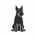 Dark Black Schnauzer Terrier Logo Vector Illustration Royalty Free Stock Photo