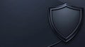 Dark black shield icon on background digital security symbolic black shield elegant design for robust defense Royalty Free Stock Photo