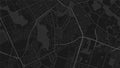 Dark black Suwon City area vector background map, streets and water cartography illustration