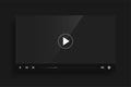 Dark black video player template skin design