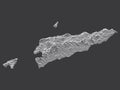 Contour Relief Map of East Timor Timor Leste