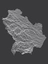 Dark Contour Relief Map of Basilicata