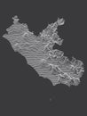 Dark Contour Relief Map of Lazio