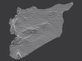 Contour Relief Map of Syria