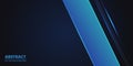 Dark blue abstract background with blue lines. Modern deep blue banner with luminous lines.