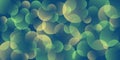 A dark blue abstract background with colorful overlapping translucent circles and gentle gradients.
