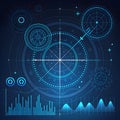 Futuristic Blue Digital Interface With Circular Elements Royalty Free Stock Photo