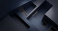 Dark Blue Abstract Geometric Blocks 3D Royalty Free Stock Photo
