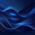 Dark Blue Abstract Landscape with Flowing Waves and Light Particles image photo Royalty Free Stock Photo