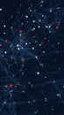 Dark Blue Abstract Network Design with Red White Nodes and Connectivity Lines Ideal for Tech Backgrounds Digital Artwork Royalty Free Stock Photo