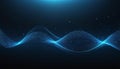 Blue Digital Wave Particles Flowing Dark Background Royalty Free Stock Photo
