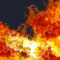Dark blue background with bright raging fire Royalty Free Stock Photo