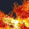 Dark blue background with bright raging fire