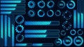 Extensive digital interface with diverse loading bars gears and circular percentage displays Royalty Free Stock Photo