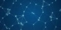 Dark blue futuristic technology background with connected dots and lines forming a deep network structure Royalty Free Stock Photo