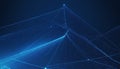 Abstract Blue Network Lines Connecting Points Royalty Free Stock Photo
