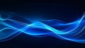 A dark blue background with flowing, luminous blue abstract lines and subtle light effects Royalty Free Stock Photo