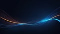 Blue and Orange Light Waves on Dark Background abstract Royalty Free Stock Photo