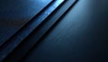 Dark blue background with geometric patterns and textures. Abstract material surfaces overlap creating depth. Modern tech or Royalty Free Stock Photo