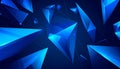 Blue geometric abstract background with glowing triangles Royalty Free Stock Photo